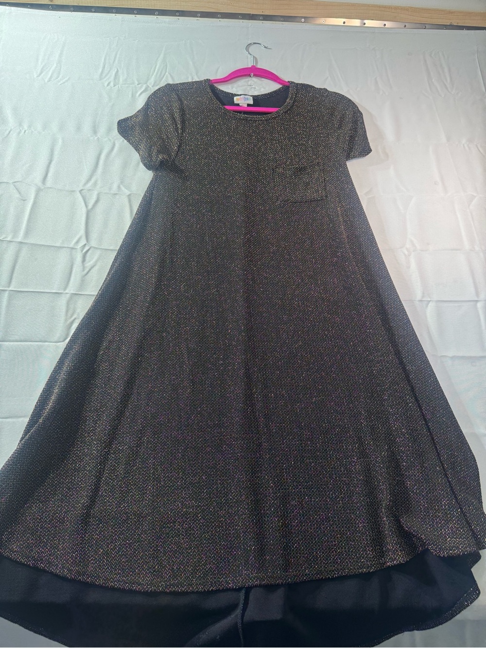 LuLaRoe XXS Elegant Black Shimmer A-Line Dress